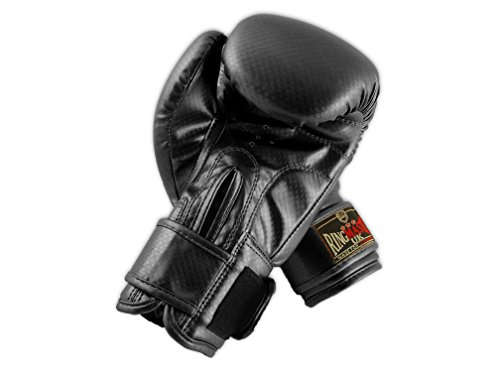 ringmasteruk infantil de boxeo Cuero Sintético Guantes de entrenamiento de boxeo boxeo guante negro, hombre mujer Infantil, negro