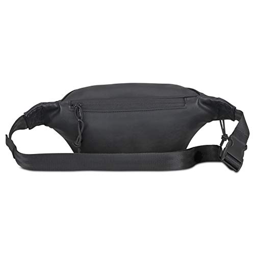 Riñonera Hombre y Mujer Negro - JOHNNY URBAN Toni Riñoneras Hip Bag de Cuero Imitación para Festivales y Deportes - Bolsa de Cintura Hipster Fanny Pack Bolso de Viaje Repelente al Agua