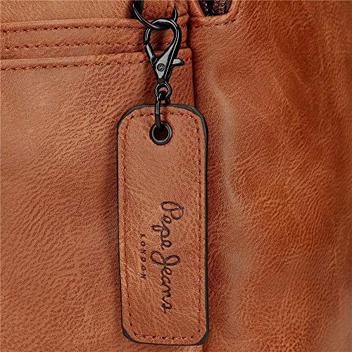 Riñonera Pepe Jeans Vegan con Bolsillo Frontal, Marrón, 23x15x2.5 cm