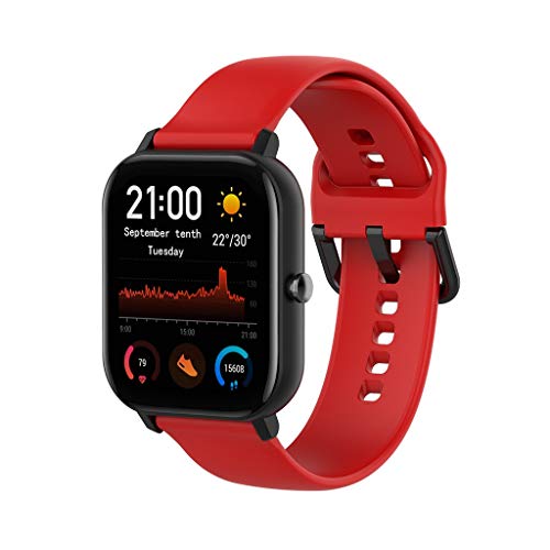 riou Correa Compatible con Xiaomi Huami Amazfit GTS ，Correa de Reloj Banda de Reemplazo Silicona Suave Sports Pulsera Reloj Inteligente，130+87mm