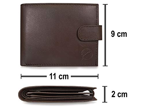 Roamlite - Cartera para Hombre, Dark Brown RFID Blocking (Marrón) - RL374DBRFID