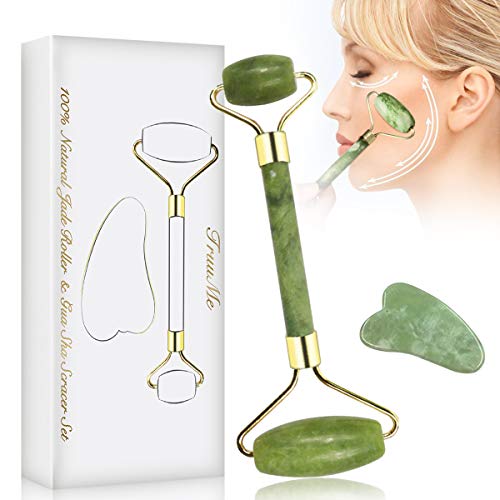 Rodillo De Jade, Jade Roller, Rodillo Facial de Jade, Rodillo de masaje de jade, Facial Masaje Piedra Gua Sha Jade, Anti Aging, Piel Que Aprieta, Belleza Tools