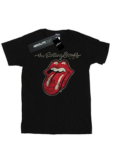 Rolling Stones The Plastered Tongue Camiseta, Negro (Black Black), XX-Large para Hombre