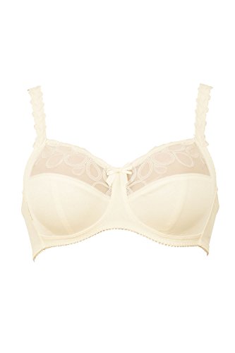 Rosa Faia Anita 5629-047 Women's Lupina Champagne Cream Embroidered Non-Padded Non-Wired Plus Size DD+ Support Soft Bra 85C