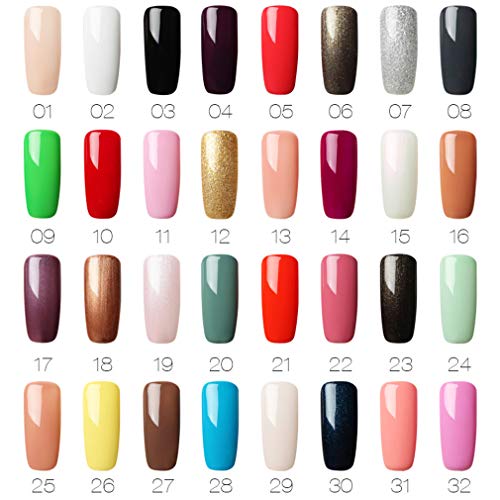 ROSALIND 48PCS / Set, Colección de color puro UV Gel Nail Polish Set Nail Art Esmalte de uñas semipermanente…