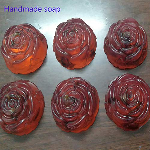 Rose Molde de silicona multifuncional de 6 cavidades, molde de pastel, molde de chocolate, molde de jabón hecho a mano, moldes de jabón de silicona, para hacer su propio muffin, mousse, pudín etc