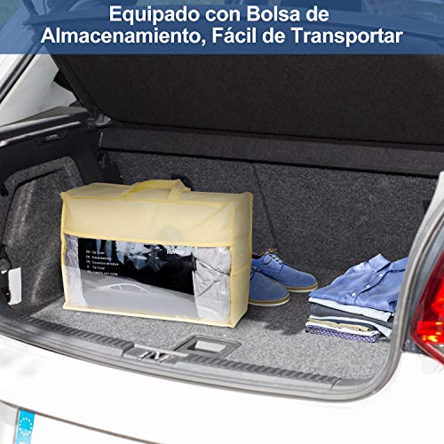 Rovtop Funda para Coche - Cubierta de Coche Impermeable, Capó del Coche, Con Cierre de Puerta，Hecha de Tela Oxford 600D, Lluvia, Nieve, Polvo, Sol Ultravioleta (Plateado)