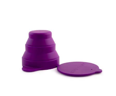 Ruby Clean - Vaso esterilizador plegable de silicona para copas menstruales – Se ajusta a la mayoría de copas menstruales – Se utiliza en microondas/horno (copa no incluida)- VIOLETA