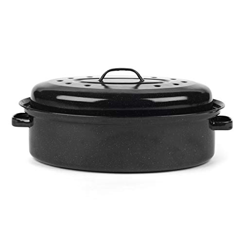 Russell Hobbs Asador con Tapa CW11491 con Esmalte vítreo, 36 cm, Negra, esmaltado