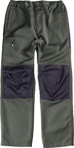 S-ROX WORKTEAM - Pantalón Combinado. Dos Bolsos de Ojal de Abertura Inclinada en los costados. Un Bolso Lateral Interior con Cierre de Cremallera. Hombre Verde Kaki+Negro L