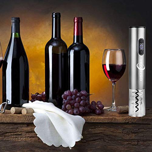 Sacacorchos Eléctrico Abridor de Vino alimentado por tapón de vino vacío cortador de papel de aluminio vertedor de vino vertedor de vino extraíble batería Electric Wine Opener Set(batería no incluida)