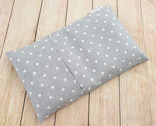 Saco térmico de semillas de trigo con funda lavable.20 x 30cm (Topos gris)