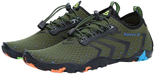 SAGUARO Escarpines Zapatos de Agua Calzado Playa Zapatillas Deportes Acuáticos para Buceo Snorkel Surf Natación Piscina Vela Mares Rocas Río para Hombre Mujer (Verde,44 EU)