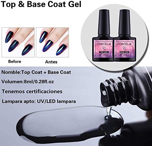 Saint-Acior 36W UV/LED Lámpara Set Manicura y Pedicura Kit Uñas de Gel 10pcs Esmaltes Semipermanentes Soak off 8ml Herramientas de Manicura Diseño Arte de Uñas Nail Art