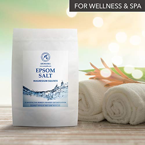 Sales de Baño 1kg - Sal de Epsom 1000g - 100% Pura & Natural - Fuente Concentrada de Magnesio - Relajación & Recuperación Muscular - Desintoxicación - Cuidado del Cuerpo - Cura - Mejor Buen Sueño