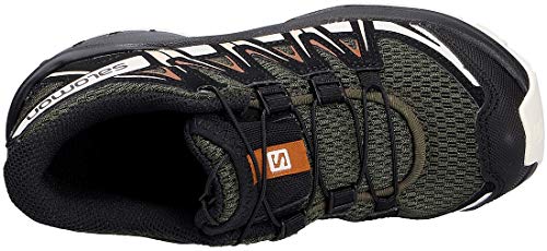 Salomon XA Pro 3D J, Zapatillas de Trail Running Unisex Niños, Verde (Grape Leaf/Vanilla Ice/Caramel Café), 35 EU