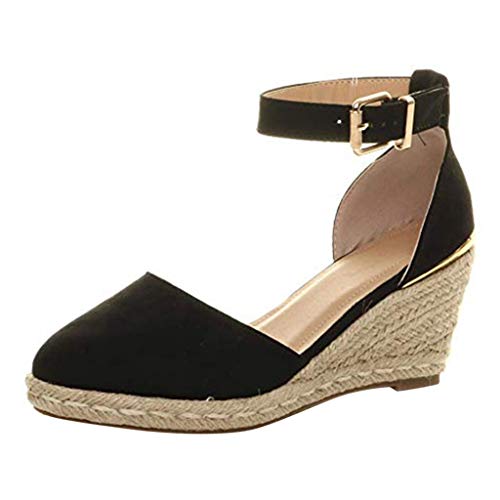 Sandalias Mujer Cuña, Verano 2019 Moda Tallas Grandes Plataforma Punta Cerradas Bohemias Zapatos De Tacón Alto Alpargatas De Playa Fiesta Casual Tacones Altos Sandalias vpass