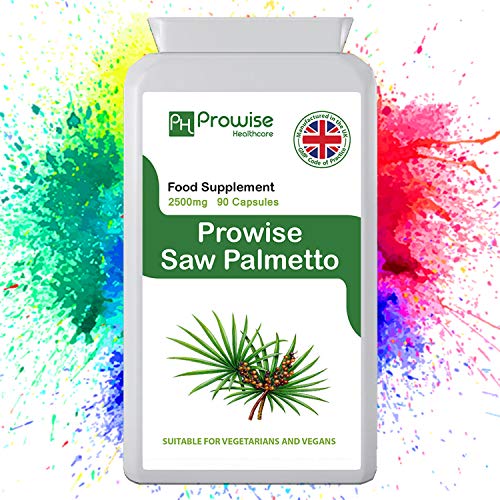 Saw Palmetto Extract 2500mg 90 Cápsulas - Fabricado en el Reino Unido | Estándares GMP de Prowise Healthcare