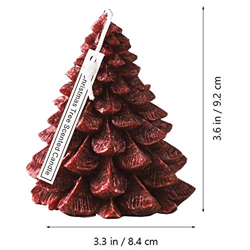 Sayala - Vela aromática en forma de árbol de Navidad, 3,5 onzas perfumada de soja, aroma especial para tu hogar y fiesta de Navidad, regalos de aniversario (rojo)