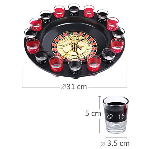 Schramm® Juego de Beber Ruleta Incl. Embalaje de Regalo Juego de Beber para Adultos