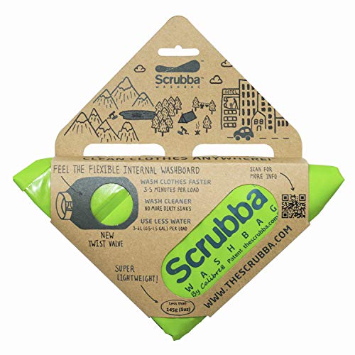 Scrubba Sistema de Lavado Portátil Bolsa de Lavado 2.0 - Bolsa Estanca Impermeable para Viajes Autocaravana Camping Senderismo - Sistema con Tabla de Lavar