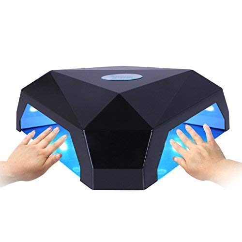 Secador de Uñas, Erosway Lámpara led uñas de 60w, curación dos manos a la vez, temporizador 5”-120” y sensor de infrarrojos. Cura los geles de uñas LED y UV. Provisto de nchufe de la UE.(Negro)