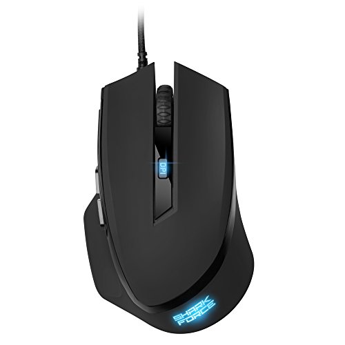 Sharkoon SHARK FORCE - Ratón Gaming Óptico, 1600 DPI, 6 Botones, Negro