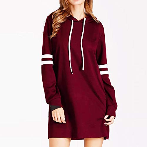 SHOBDW Liquidación Venta Moda Mujer Sexy Nueva Otoño Invierno Sudadera con Capucha Larga Sudadera Jersey Pullover Manga Larga Vestido(Rojo,L)