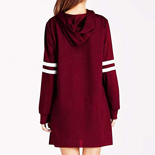 SHOBDW Liquidación Venta Moda Mujer Sexy Nueva Otoño Invierno Sudadera con Capucha Larga Sudadera Jersey Pullover Manga Larga Vestido(Rojo,L)