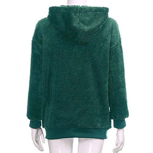 SHOBDW Liquidación Venta Mujer Sudadera con Capucha Suelta Tallas Grandes Jersey de Mujer Jersey otoño Invierno Manga Larga Remata Abrigo cálido(Verde,3XL)