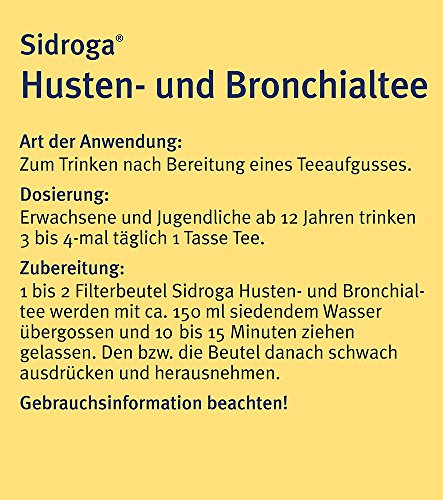 Sidroga Husten- und Bronchialtee, 20 pzas Bolsa de filtro