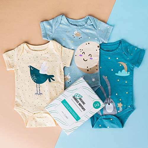 SIMMA Body para Recién Nacidos, para Niños o Niñas, Pack De 3 Ropa De Bambú Orgánico En Una Caja De Regalo, Unisex (3-6 Meses)