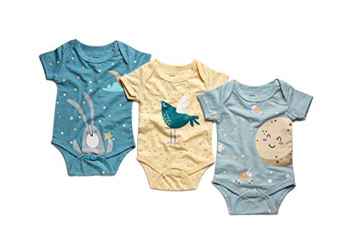 SIMMA Body para Recién Nacidos, para Niños o Niñas, Pack De 3 Ropa De Bambú Orgánico En Una Caja De Regalo, Unisex (3-6 Meses)