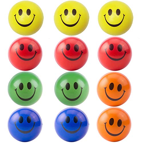 SIMUER Pelota Anti-Presión Pelota Emoji Estrés Cara Juguete Descompresión Pelota Emoji Niños Adultos 12PCS (Random Color)