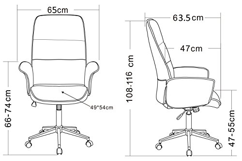 SixBros. Silla de Oficina Silla giratoria Gris - 0704H/4458