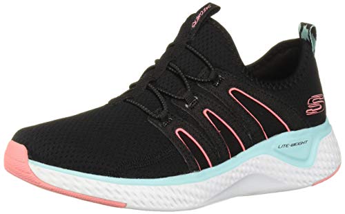 Skechers Solar Fuse-Electric Pulse, Zapatillas sin Cordones para Mujer, Negro (Black Mesh/Blue & Pink Trim Bblp), 3 EU