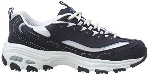 Skechers Women's D'Lites Biggest Fan 11930-nvw Low-Top Sneakers, Blue (Navy Trubuck/White Mesh/Carolina Blue Trim NVW), 4 UK 37 EU