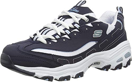 Skechers Women's D'Lites Biggest Fan 11930-nvw Low-Top Sneakers, Blue (Navy Trubuck/White Mesh/Carolina Blue Trim NVW), 4 UK 37 EU