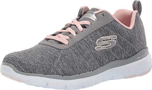 Skechers Women's FLEX APPEAL 3.0-INSIDERS Trainers, Grey (Grey Light Pink Gylp), 7 UK 40 EU