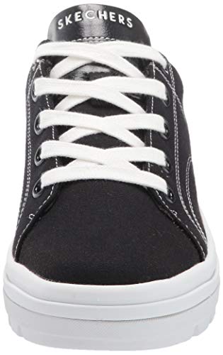 Skechers Women's STREET CLEAT-BRING IT BACK Trainers, Negro (Black Canvas/White Duraleather Trim Blk), 5 (38 EU)