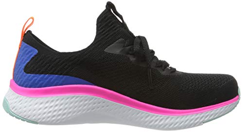 Skechers Women's Stretch Flat Laced Slip Trainers,Negro ( Negro/Multi ) , 5 (38 EU)