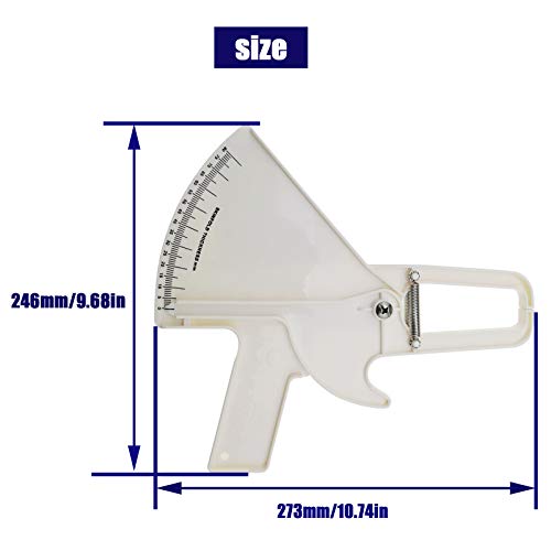 Skin Fold medición, incluye Tester Slim Guide Medida grasa corporal 0 de 80 mm