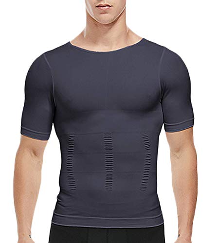 SLIMEBLLE® Camiseta Moldeadora para Hombre - Camisa de compresión T-Shirt Elástica Adelgazante Chaleco Reductora Adelgazar Abdomen Slimming Shirt Shapewear Body Shaper