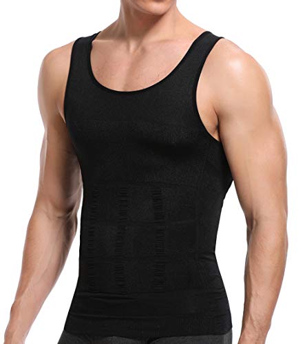 SLIMEBLLE® Hombre Camiseta Moldeadora Chaleco Reductora de Tirantes Elástica Ropa Interior Adelgazante Mens Shapewear