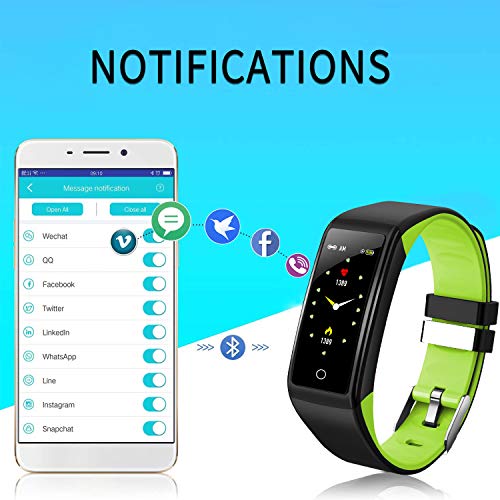 Smartwatch, Reloj Inteligente Impermeable IP68 para Hombre Mujer niños,Pulsera de Actividad Inteligente con 14 Modos de Deporte,con Pulsómetro,Blood Pressure,Sueño,Podómetro,para Android y iOS (Verde)