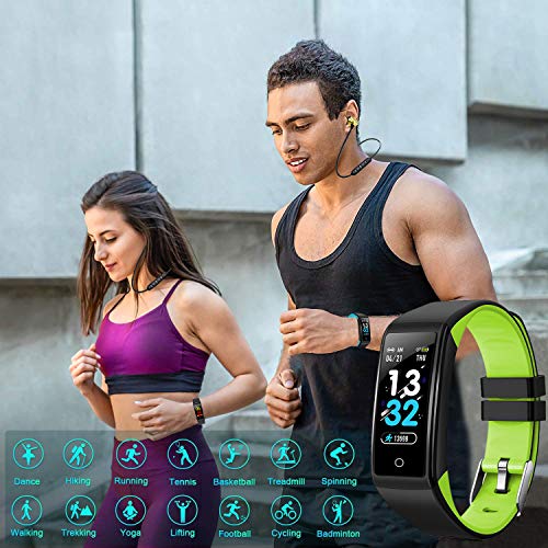 Smartwatch, Reloj Inteligente Impermeable IP68 para Hombre Mujer niños,Pulsera de Actividad Inteligente con 14 Modos de Deporte,con Pulsómetro,Blood Pressure,Sueño,Podómetro,para Android y iOS (Verde)