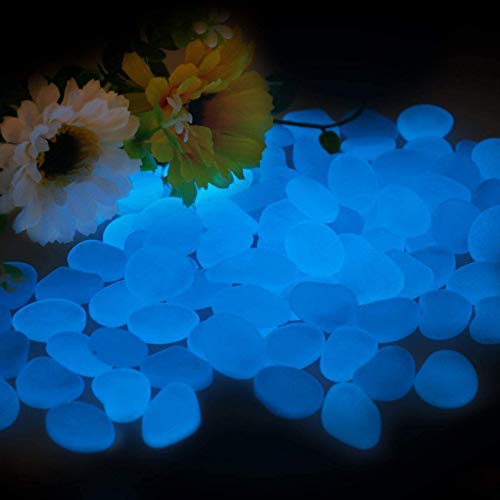 Smooce Piedras Luminosas Jardín, Piedras Decorativas Guijarros Brillantes, 200 Piezas Piedras de jardín para decoración de pasillos al Aire Libre, Decorar Acuario Sendero Patio de césped