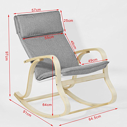 SoBuy Silla de Relada, Mecedora, Sillón de Relada, FST15-DG, ES (Mecedora)