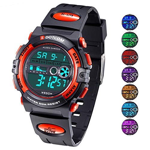 Socico Niños Digital Relojes para Niños Niñas Deportes–5 ATM Reloj Deportivo Impermeable al Aire Libre con Alarma Cronómetro,Relojes de Pulsera Electrónicos para Niños.