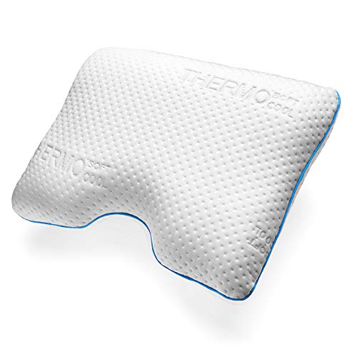 sofi Almohada Cervical viscoelástica | Almohada ergonómica Lateral Individual | Almohada ortopédica para Dormir de Lado con Memory Foam | Funda termorreguladora | 51 x 56 x 12 cm